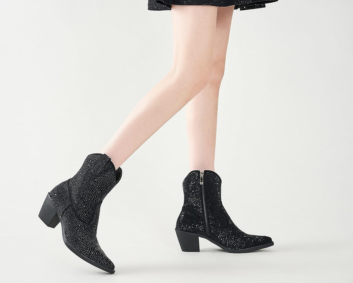 SALE ⭐︎Hi-bood Amazon.com | ZXHYZLZ Women's Rhinestone Cowboy Boots Thick